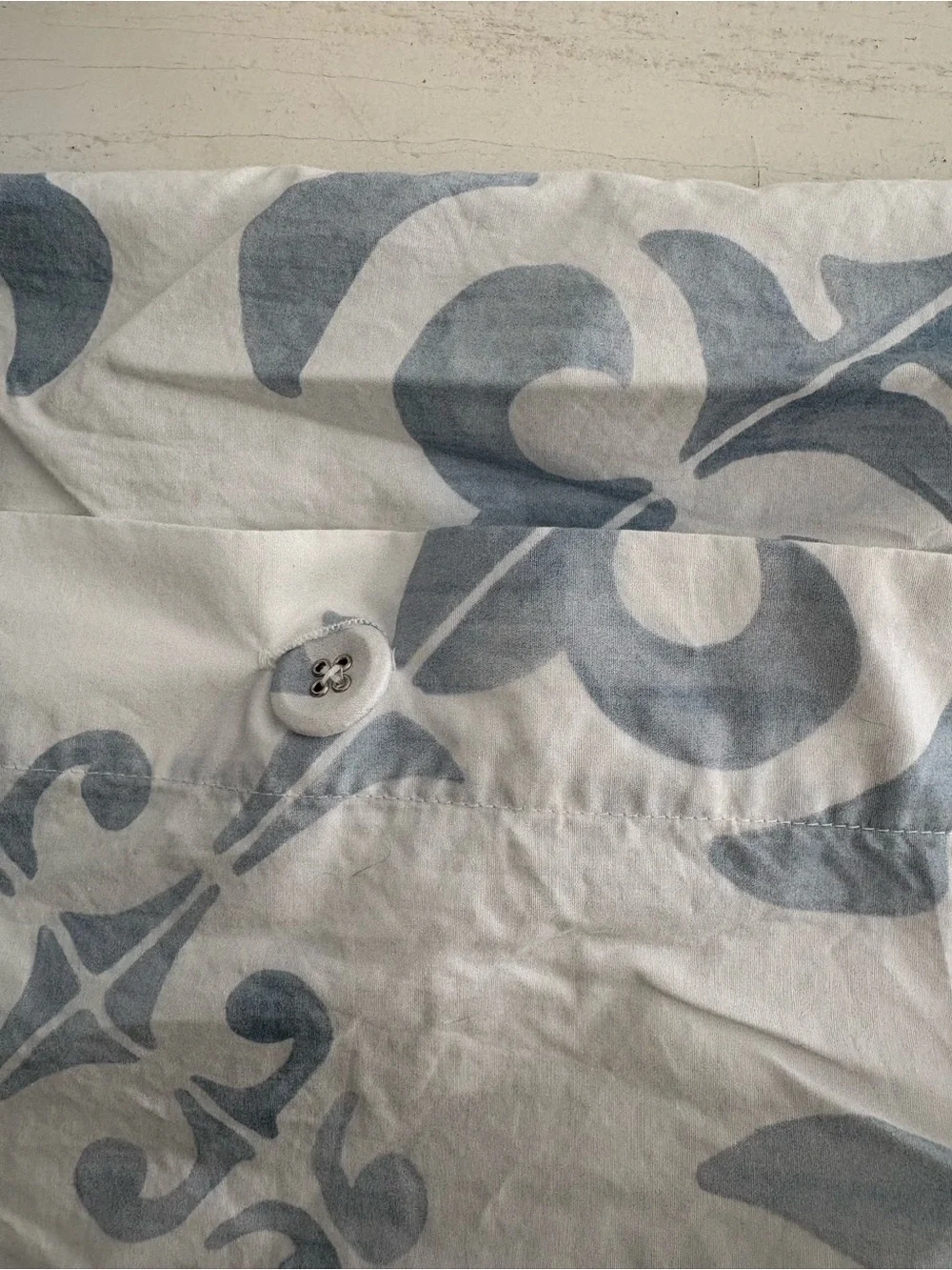 Serena & Lily Wentworth Percale Duvet Cover in Light Blue and White